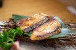 Japanese Style Teppanyaki Roasted Cod Fish Stock Photo