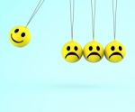 Happy And Sad Smileys Shows Emotions Stock Photo