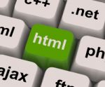 Html Key Shows Internet Programming Stock Photo