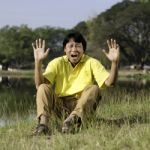 Happy Man In Summer Park Stock Photo