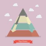 Top-down Pyramid Business Strategy Stock Photo