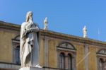 Monument To Dante In Plaza Del Signori Verona Stock Photo