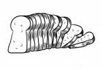 Hand Drawing Sliced Bread- Illustration Stock Photo