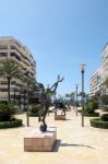 Mercurio Statue By Salvador Dali In Marbella Stock Photo