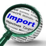 Import Magnifier Definition Means Importing Good Or Internationa Stock Photo