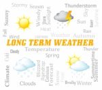 Long Term Weather Shows Meteorological Conditions Forecast Stock Photo