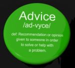 Advice Definition Button Stock Photo