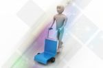 Man With Trolley For Delivery Stock Photo