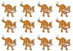 Set Of 12 Cute Cartoon Foxes Illustration Stock Photo