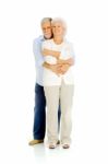 Hugging Elder Couple Stock Photo