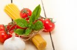 Italian Basic Pasta Ingredients Stock Photo