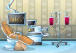 Cartoon  Illustration Interior Surgery Operation Room With Separated Layers Stock Photo