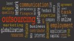 Outsourcing Word Cloud, Business Concept. Illustration Stock Photo
