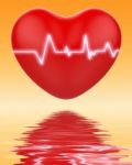 Electro On Heart Displays Cardiology Or Heart Health Stock Photo