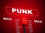 Punk Music Shows Sound Track And Amplifier Stock Photo