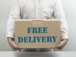 Free Delivery Brown Paper Box Stock Photo