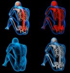 3d Rendering Skeleton Of The Man With The Backbone Stock Photo