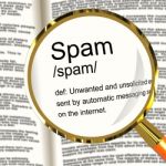 Spam Definition Magnifier Stock Photo