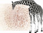 Raster Background With Giraffe Motif Stock Photo