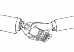 Business Human And Robot Handshake Stock Photo
