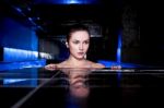 Beautiful Woman In A Jacuzzi Bathtub Stock Photo