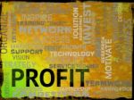 Profit Words Indicates Investment Earn And Success Stock Photo