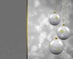 Three White Christmas Balls Stock Photo