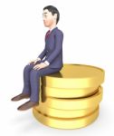Character Finance Shows Business Person And Success 3d Rendering Stock Photo