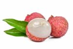 Lychee Isolated On The White Background Stock Photo