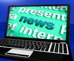 News Laptop Showing Www Media Newspapers And Headlines Online Stock Photo