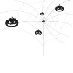 Pumpkin On Spider Web Stock Photo