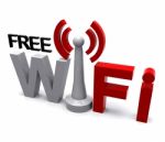 Free Wifi Internet Symbol Shows Coverage Stock Photo