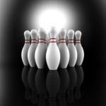 Bowling Pins Showing Skittles Alley Stock Photo