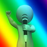 Singing Character Shows Music Songs Or Perform Stock Photo