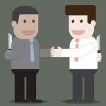 People Shake Hands In Business Unfaithful Stock Photo
