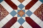 Tiled Floor Of St Leon Church In Eguisheim In Haut-rhin Alsace F Stock Photo