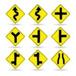 Doodle Traffic Signs Illustrator Stock Photo
