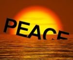 Peace Word Sinking Stock Photo