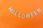 Halloween Word On Orange Background Stock Photo