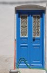Greek Door Stock Photo