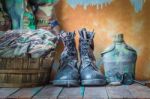Equipment Of Soldiers Stock Photo