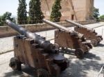 Granada, Andalucia/spain - May 7 : Cannons At The Alhambra Palac Stock Photo