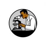 African American Research Scientist Mascot Stock Photo