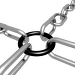 Black Link Chain Shows Strength Security Stock Photo