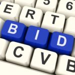 Bid Keys Show Online Bidding Or Auction Stock Photo