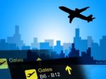 City Flight Represents Aeroplane Schedules And Aircraft Stock Photo