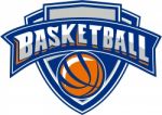 Basketball Ball Shield Text Retro Stock Photo