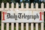 Daily Telegraph Sign At Sheffield Park Station Stock Photo