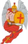 Spartan Warrior Angel Sword Rosary Drawing Stock Photo