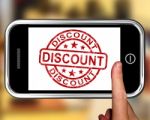 Discount On Smartphone Shows Promotional Products Stock Photo